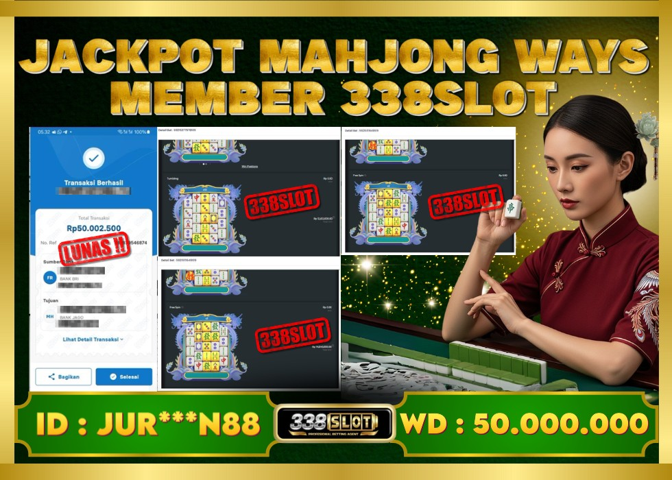 338SLOT JACKPOT GAME JUDI PGSOFT MAHJONG WAYS! Rp 50.000.000 - LUNAS!!!
