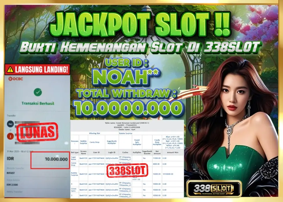 338SLOT JACKPOT GAME JUDI ONLINE RESMI! Rp 10.000.000 - LUNAS!!!