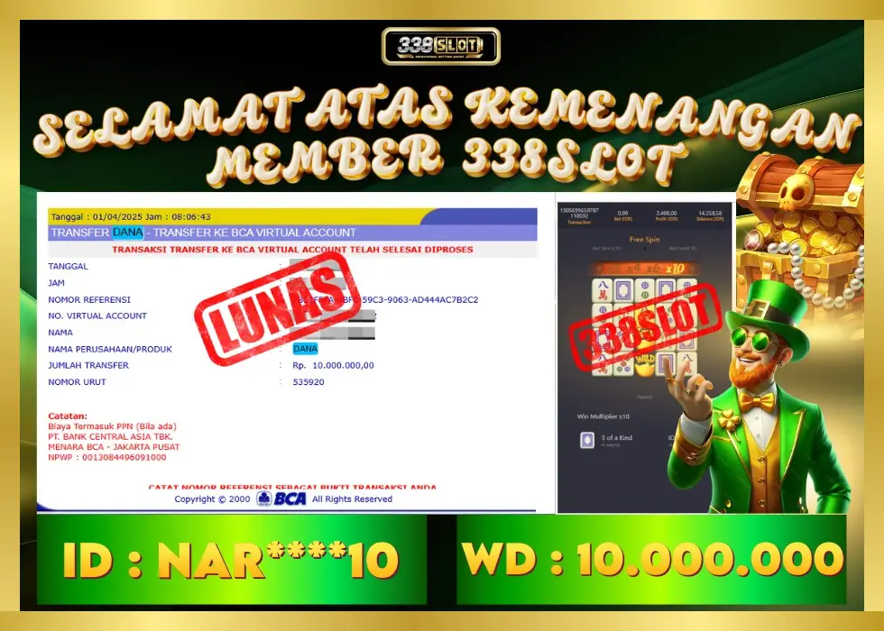 338SLOT JACKPOT GAME JUDI PGSOFT RESMI! Rp 10.000.000 - LUNAS!!!