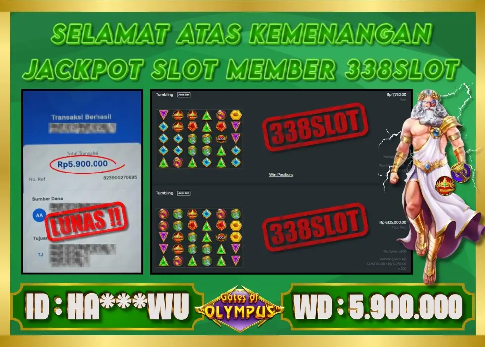338SLOT JACKPOT GAME JUDI SLOT ZEUS TERBAIK! Rp 5.900.000 - LUNAS!!!