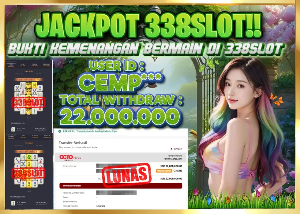 338SLOT JACKPOT GAME JUDI PGSOFT TERPERCAYA! Rp 22.000.000 - LUNAS!!!