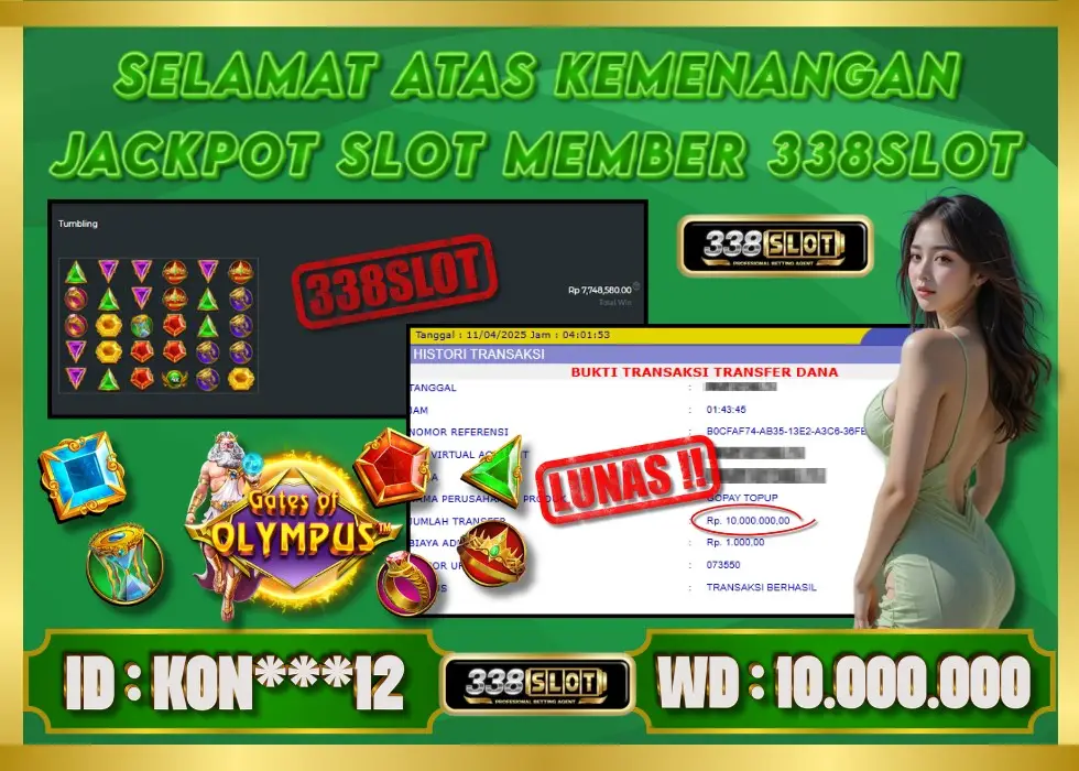 338SLOT JACKPOT GAME JUDI SLOT ZEUS GACOR! Rp 10.000.000 - LUNAS!!!
