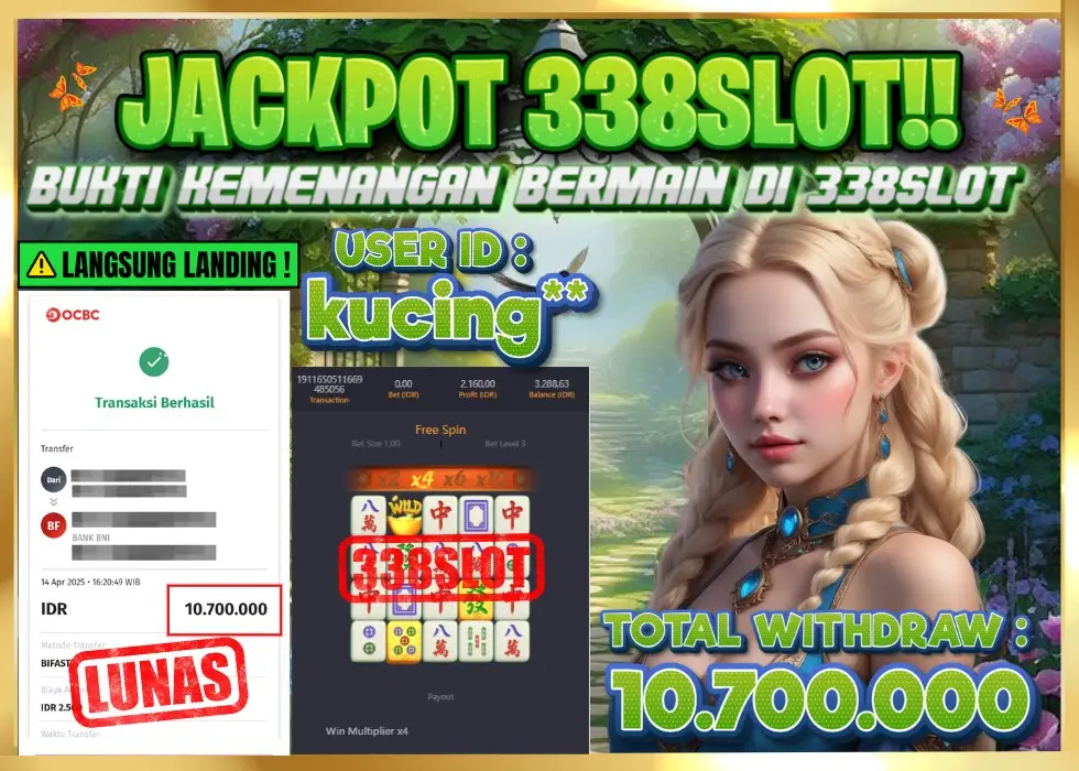 338SLOT JACKPOT GAME JUDI PGSFOT ASLI INDONESIA! Rp 10.700.000 - LUNAS!!!