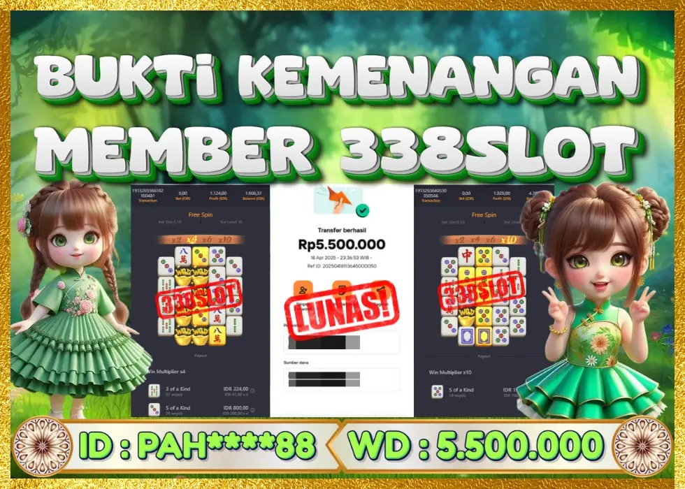 338SLOT JACKPOT GAME JUDI PGSOFT TERBAIK! Rp 5.500.000 - LUNAS!!!