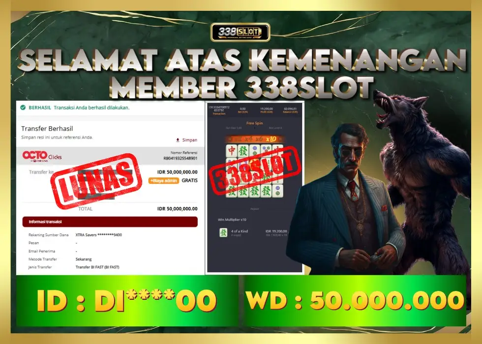338SLOT JACKPOT GAME JUDI PGSOFT TERBAIK! Rp 50.000.000 - LUNAS!!!