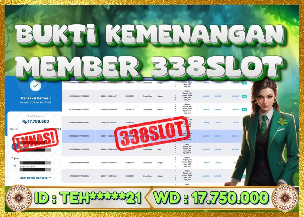 338SLOT JACKPOT GAME JUDI ONLINE TERBESAR! Rp 17.750.000 - LUNAS!!!