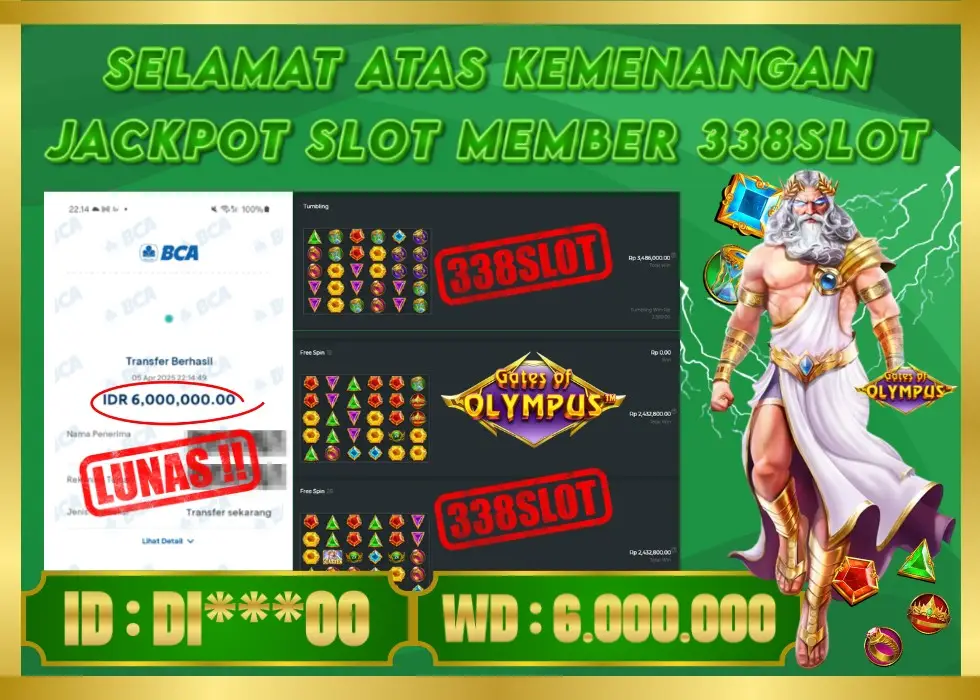 338SLOT JACKPOT GAME JUDI SLOT ZEUS GACOR! Rp 10.600.000 - LUNAS!!!