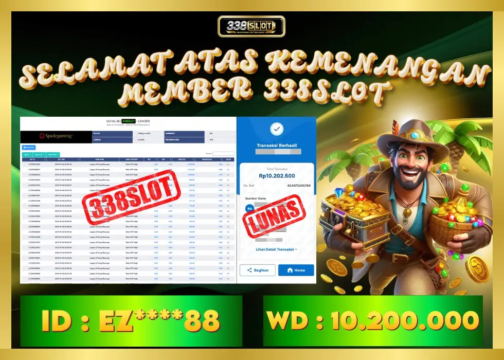 338SLOT JACKPOT GAME JUDI ONLINE TERBAIK! Rp 10.200.000 - LUNAS!!!