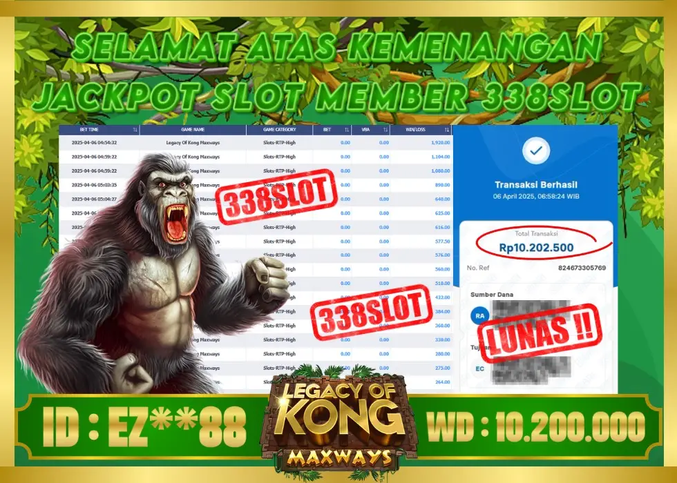 338SLOT JACKPOT GAME JUDI ONLINE PASTI WD! Rp 10.200.000 - LUNAS!!!