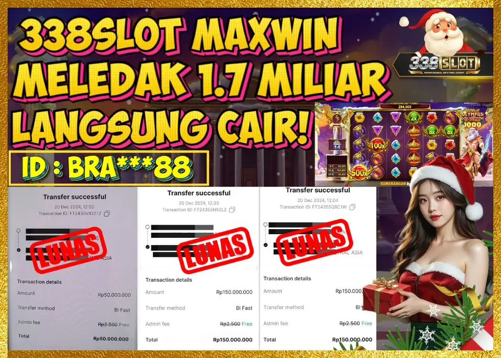 338SLOT JACKPOT 1,7M GAME SLOT ZEUS OLYMPUS XMAS 1000! Rp 350.000.000 - LUNAS!!!