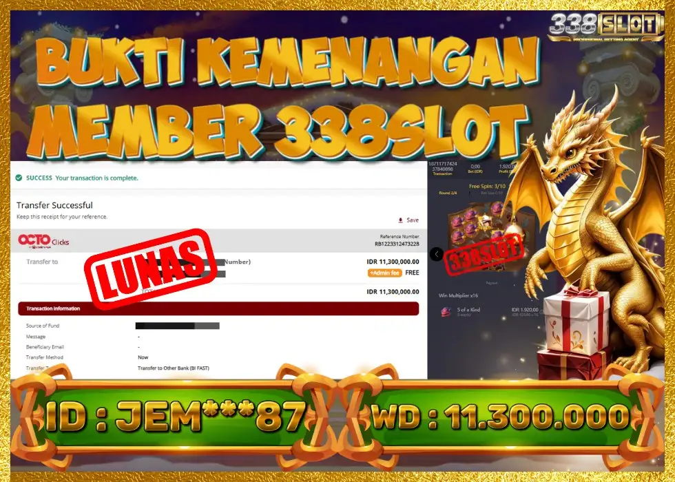 338SLOT JACKPOT GAME SLOT RESMI & TERBESAR! Rp 11.300.000 - LUNAS!!!