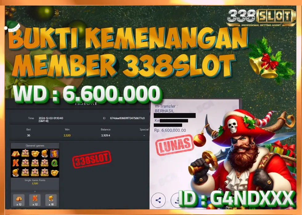 338SLOT JACKPOT GAME PROVIDER TERBESAR! Rp 6.600.000 - LUNAS!!!