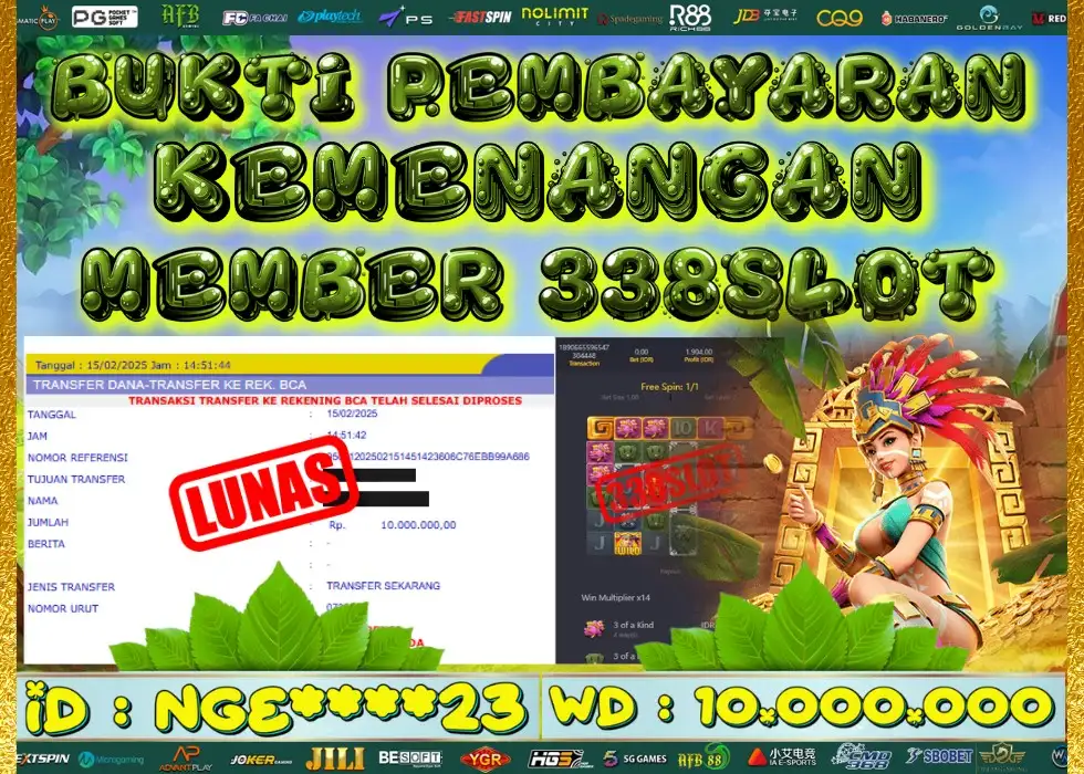338SLOT JACKPOT GAME JUDI GACOR TAHUN 2025! Rp 10.000.000 - LUNAS!!!