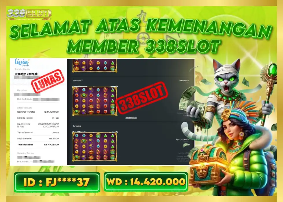 338SLOT JACKPOT GAME GATES OF OLYMPUS RESMI! Rp 14.420.000 - LUNAS!!!