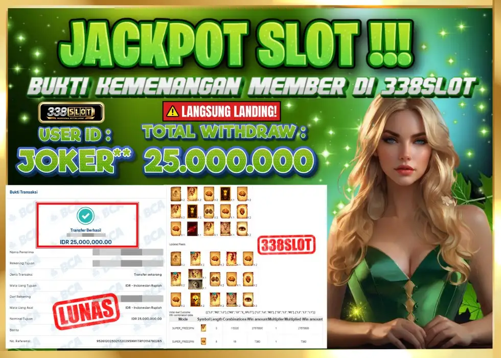 338SLOT JACKPOT GAME JUDI PALING GACOR 2025! Rp 25.000.000 - LUNAS!!!