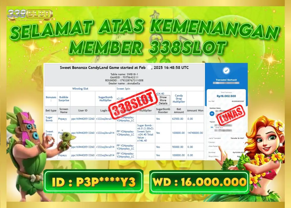 338SLOT JACKPOT GAME JUDI ONLINE TERGACOR 2025! Rp 16.000.000 - LUNAS!!!