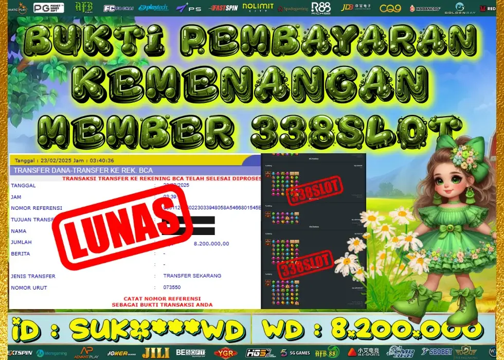 338SLOT JACKPOT GAME JUDI SLOT ONLINE GACOR! Rp 8.200.000 - LUNAS!!!