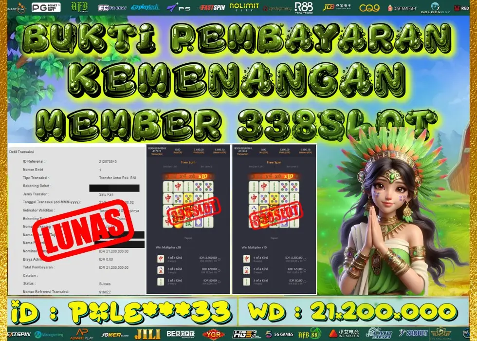 338SLOT JACKPOT GAME JUDI PGSOT PASTI JACKPOT! Rp 21.200.000 - LUNAS!!!