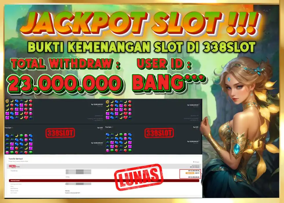 338SLOT JACKPOT GAME SLOT RESMI BONANZA! Rp 23.000.000 - LUNAS!!!