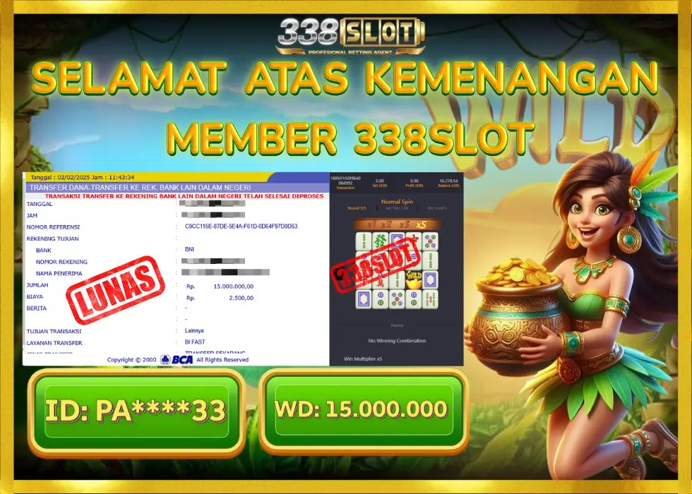 338SLOT JACKPOT GAME PGSOFT PALING GACOR NO.1! Rp 15.000.000 - LUNAS!!!