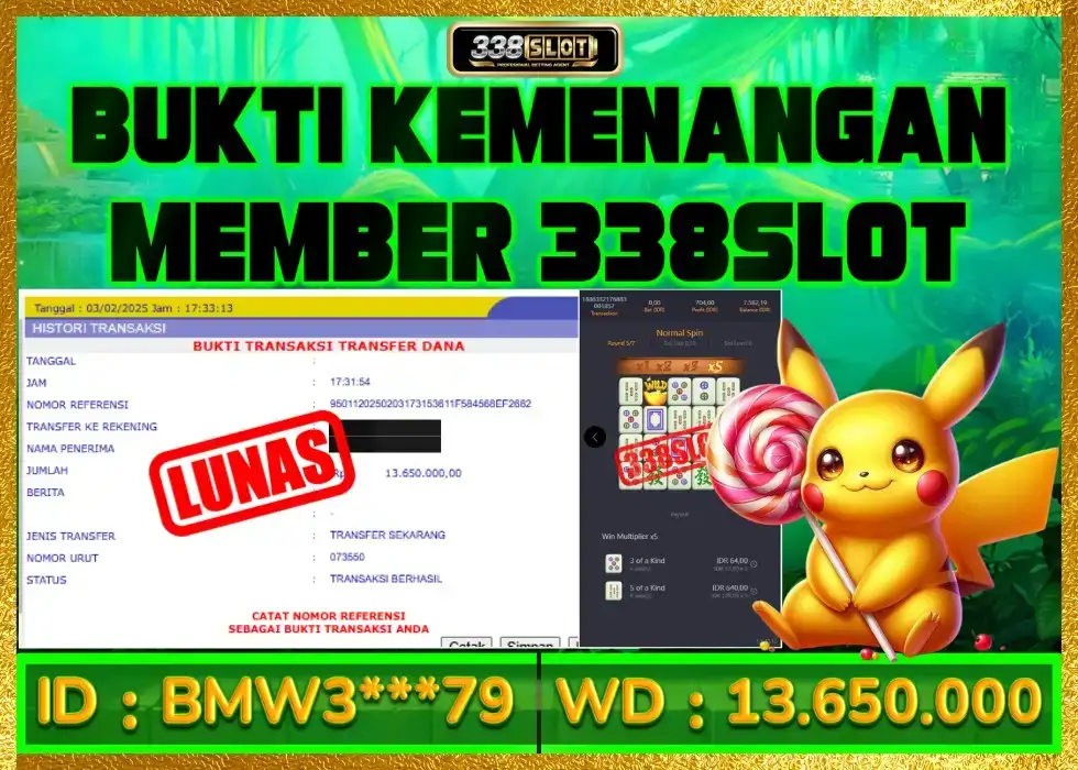 338SLOT JACKPOT GAME PGSOFT RESMI MAXWIN! Rp 13.650.000 - LUNAS!!!