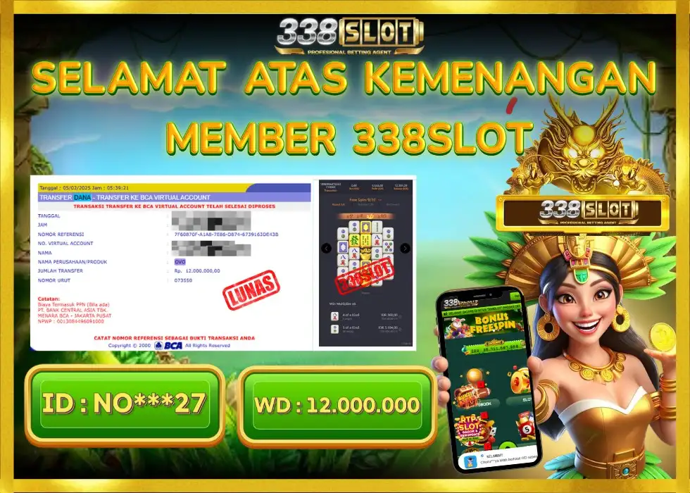 338SLOT JACKPOT GAME PGSOFT PASTI WD BESAR! Rp 12.000.000 - LUNAS!!!
