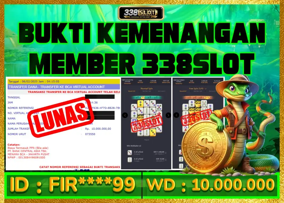 338SLOT JACKPOT GAME PGSOFT TERBESAR IMLEK 2025! Rp 10.000.000 - LUNAS!!!