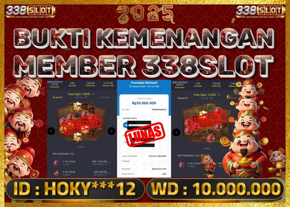 338SLOT JACKPOT GAME JUDI TERBAIK & TERBESAR! Rp 10.000.000 - LUNAS!!!