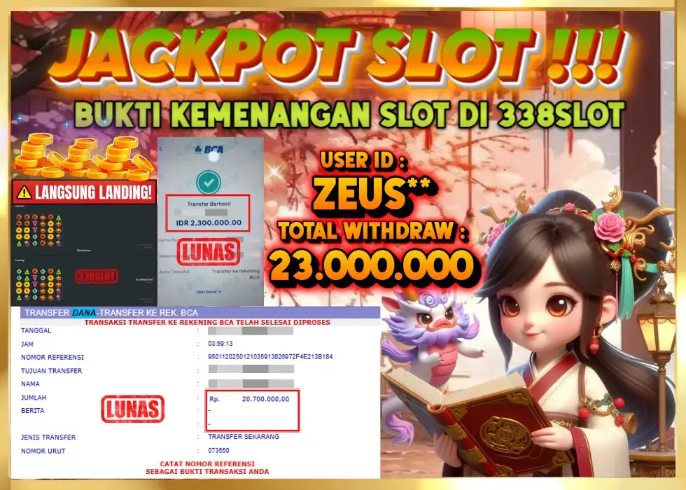 338SLOT JACKPOT GAME SLOT ZEUS MAXWIN! Rp 23.000.000 - LUNAS!!!