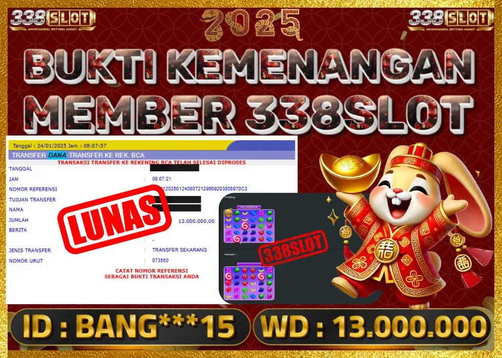 338SLOT JACKPOT GAME PRAGMATIC BONANZA! Rp 13.000.000 - LUNAS!!!