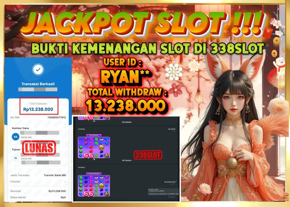 338SLOT JACKPOT GAME SLOT BONANZA TEBESAR! Rp 13.328.000 - LUNAS!!!