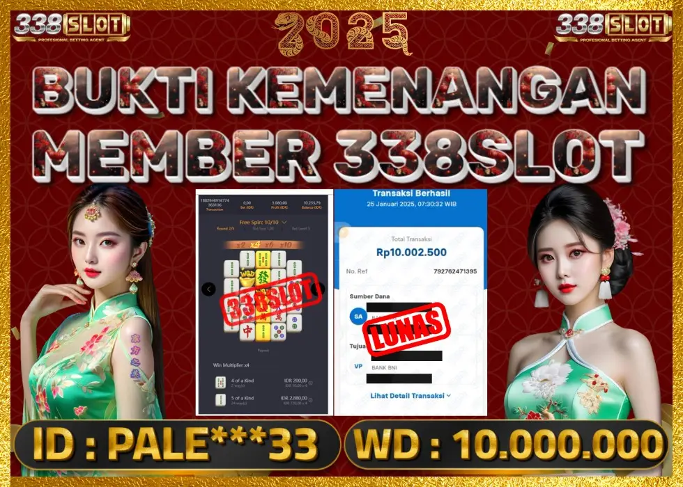 338SLOT JACKPOT GAME PG SOFT RESMI & TERBAIK! Rp 10.000.000 - LUNAS!!!