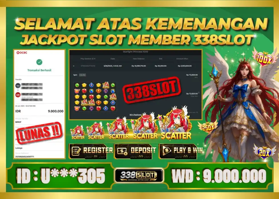338SLOT JACKPOT GAME SLOT PRINCESS MAXWIN NO.1! Rp 9.000.000 - LUNAS!!!