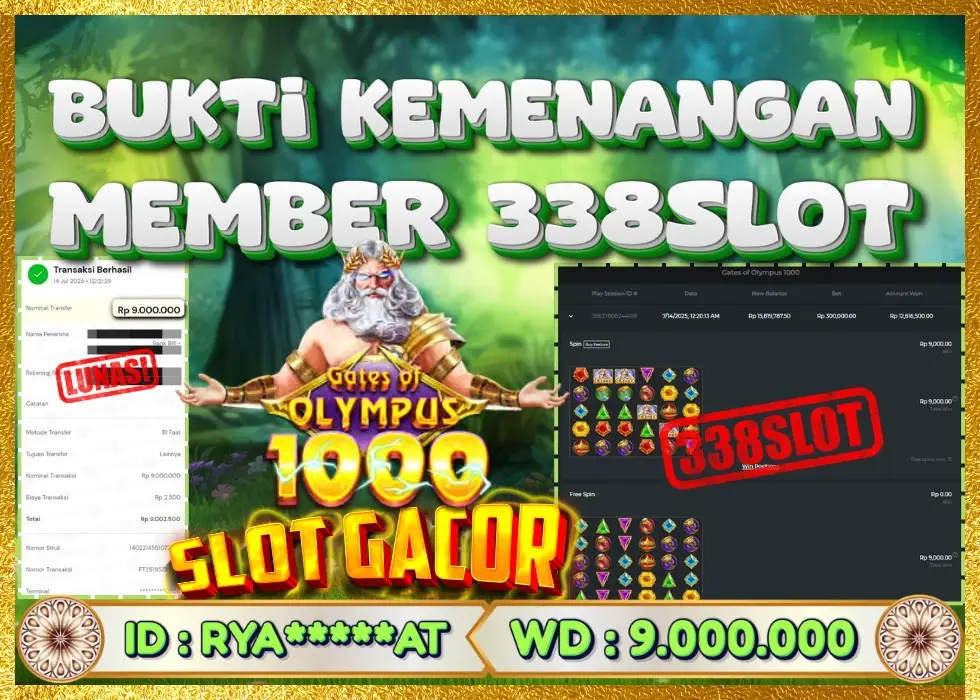 338SLOT JACKPOT GAME SLOT OLYMPUS 1000! Rp 9.000.000 - LUNAS!!!