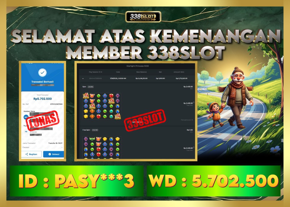 338SLOT JACKPOT GAME SLOT STARLIGHT GACOR NO.1! Rp 5.702.500 - LUNAS!!!
