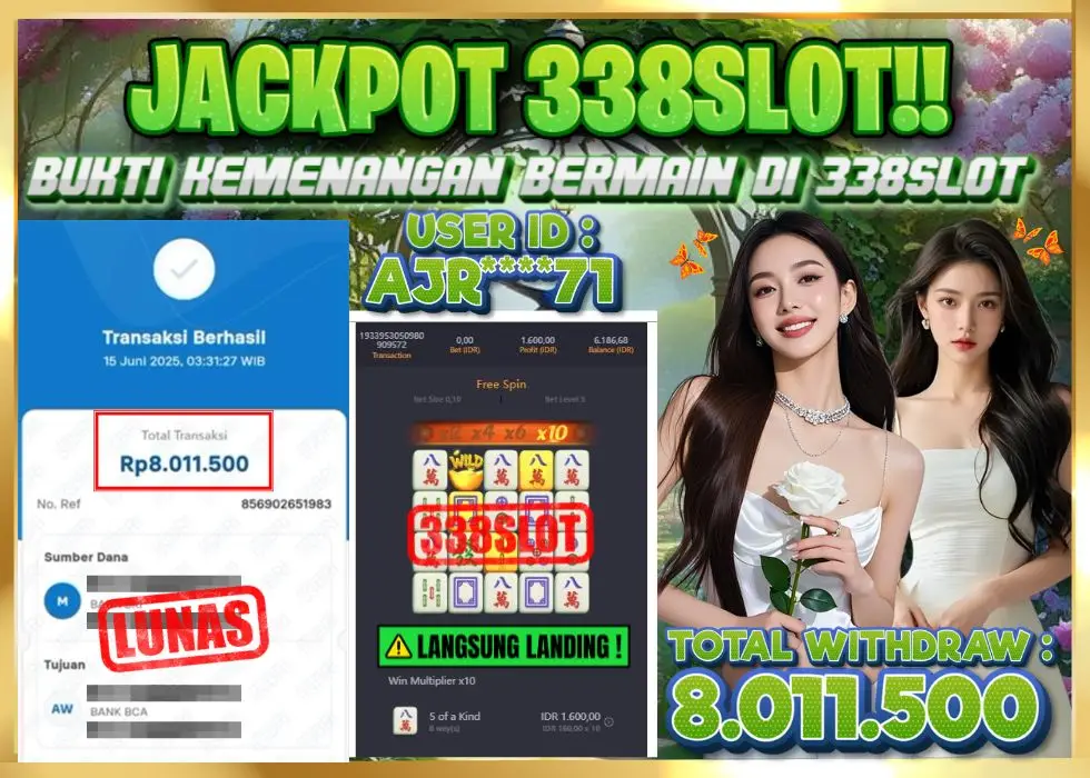 338SLOT JACKPOT GAME JUDI PGSOFT TERBESAR! Rp 8.011.500 - LUNAS!!!