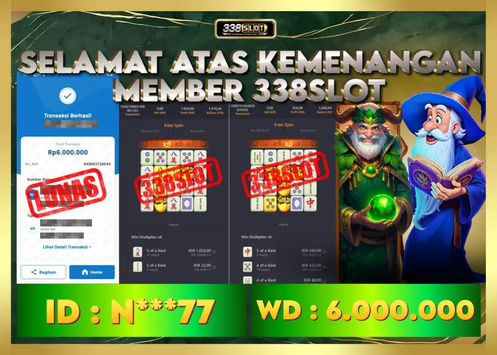 338SLOT JACKPOT GAME JUDI PGSOFT TERBAIK NO.1! Rp 6.000.000 - LUNAS!!!
