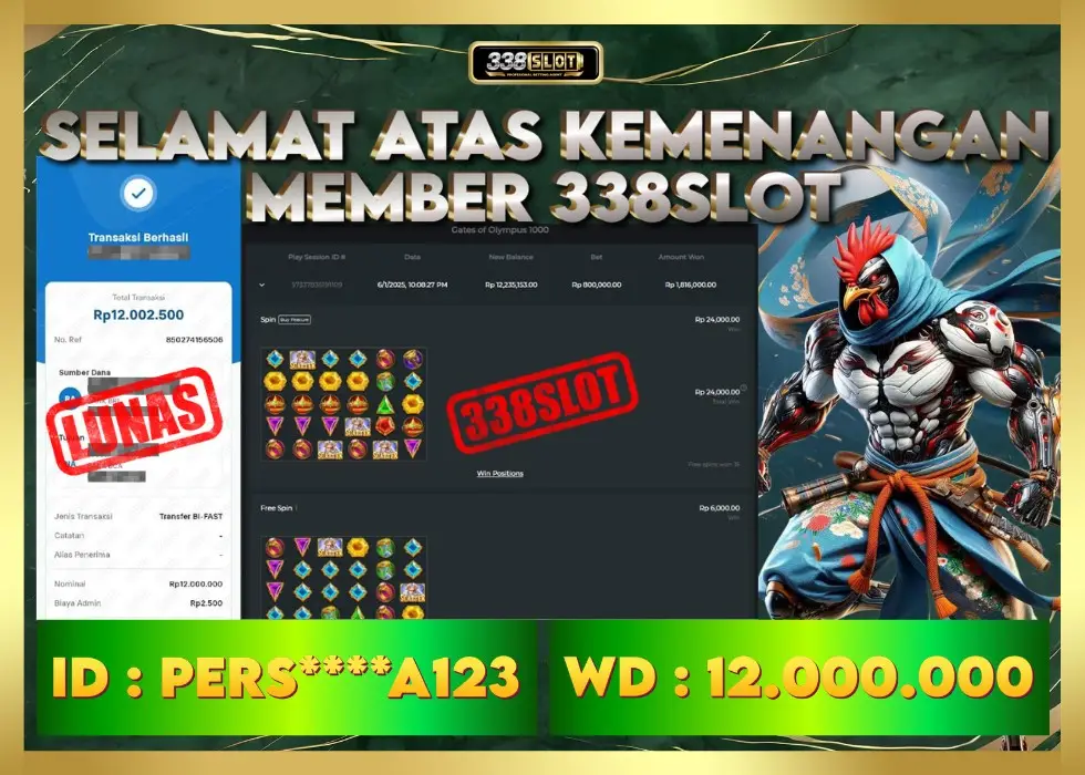 338SLOT JACKPOT GAME SLOT ZEUS PRAGMATIC NO.1! Rp 12.000.000 - LUNAS!!!