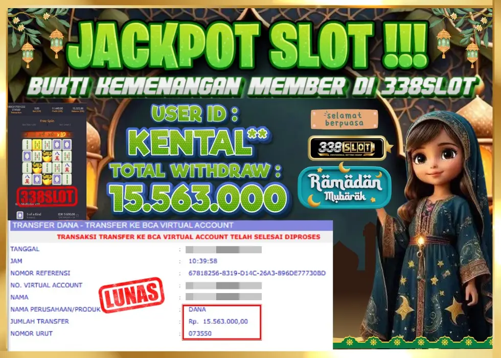 338SLOT JACKPOT GAME JUDI GACOR PGSOFT! Rp 15.563.000 - LUNAS!!!