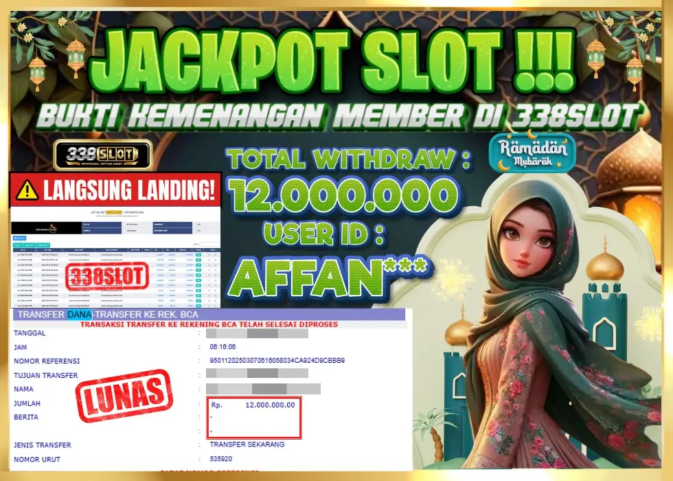 338SLOT JACKPOT GAME JUDI ONLINE TERPOPULER! Rp 12.000.000 - LUNAS!!!