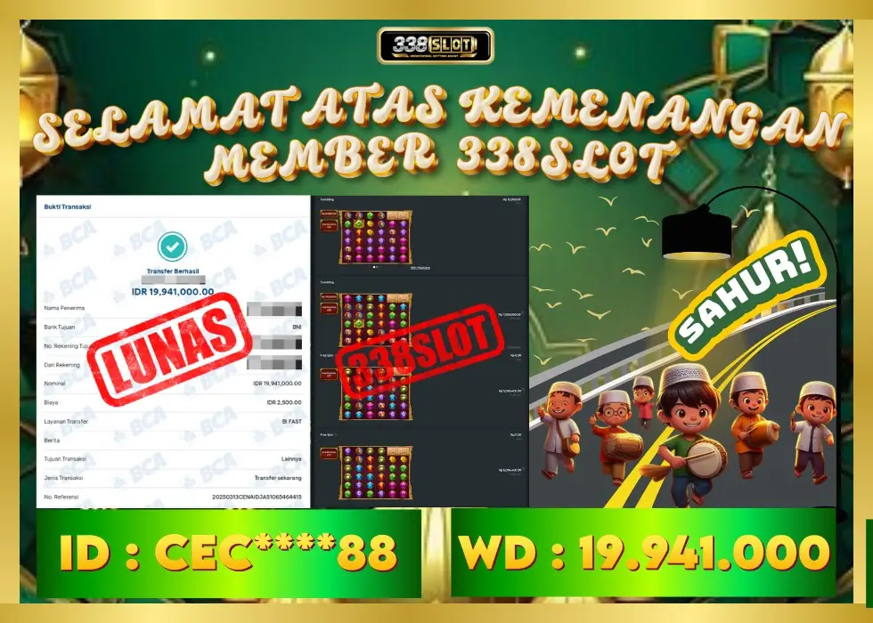 338SLOT JACKPOT GAME JUDI SLOT TERPERCAYA! Rp 19.941.000 - LUNAS!!!