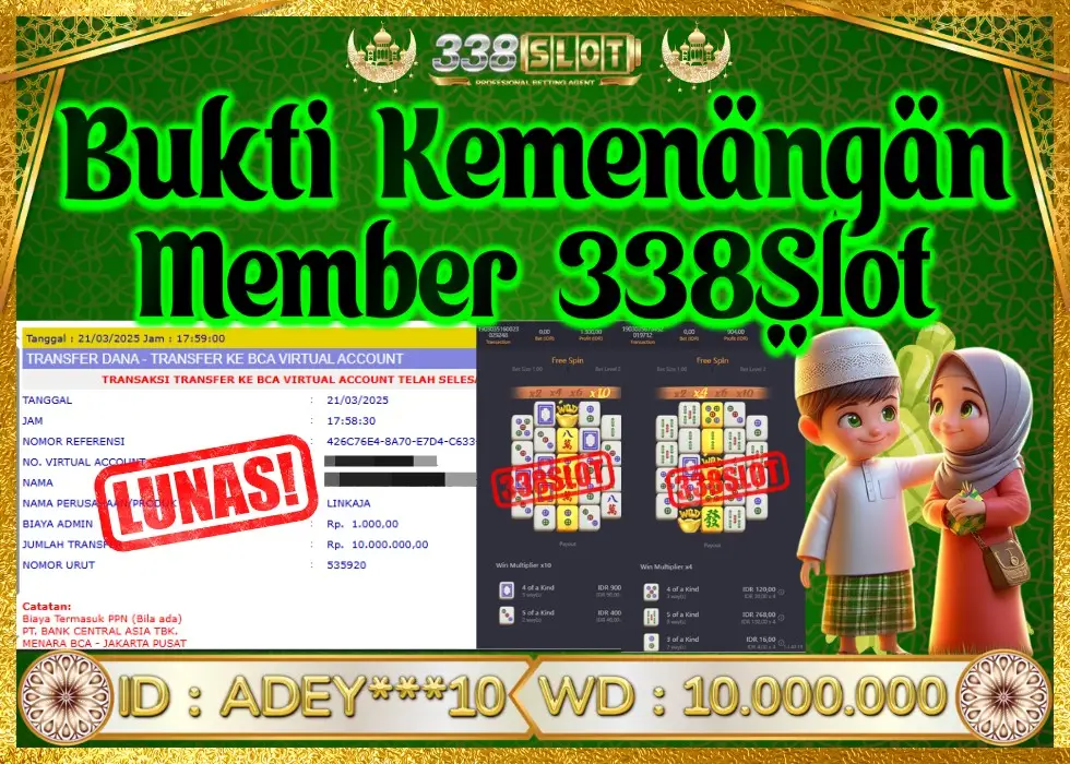 338SLOT JACKPOT GAME JUDI PGSOFT MUDAH WD! Rp 10.000.000 - LUNAS!!!
