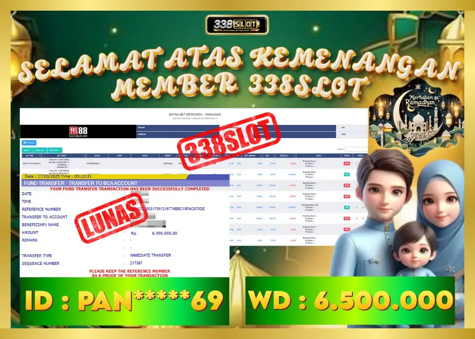 338SLOT JACKPOT GAME JUDI ONLINE HARI INI! Rp 6.500.000 - LUNAS!!!