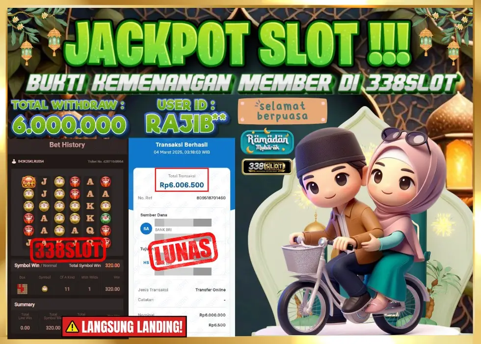 338SLOT JACKPOT GAME JUDI ONLINE GACOR! Rp 6.000.000 - LUNAS!!!