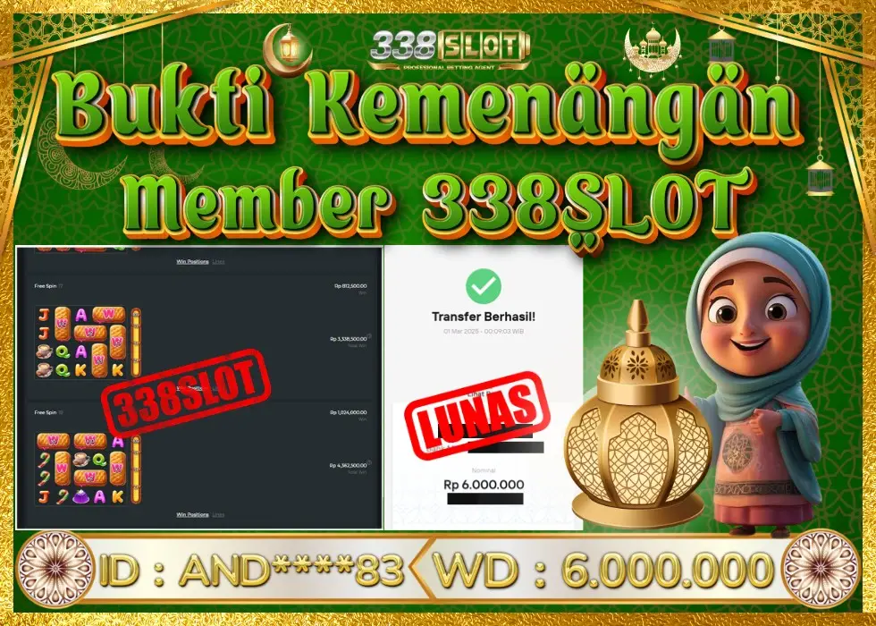 338SLOT JACKPOT GAME JUDI ONLINE TERPOPULER! Rp 6.000.000 - LUNAS!!!