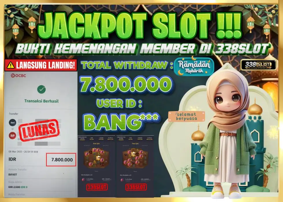 338SLOT JACKPOT GAME JUDI ONLINE TERPERCAYA! Rp 7.800.000 - LUNAS!!!