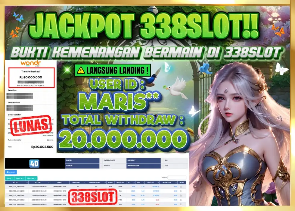 338SLOT JACKPOT GAME JUDI ONLINE TERPERCAYA! Rp 20.000.000 - LUNAS!!!