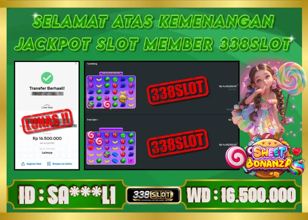 338SLOT JACKPOT GAME SLOT BONANZA RESMI TERGACOR! Rp 11.000.000 - LUNAS!!!