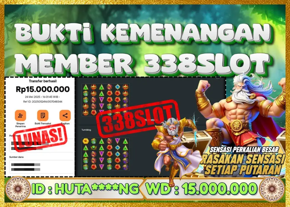338SLOT JACKPOT GAME SLOT ZEUS MAXWIN! Rp 15.000.000 - LUNAS!!!