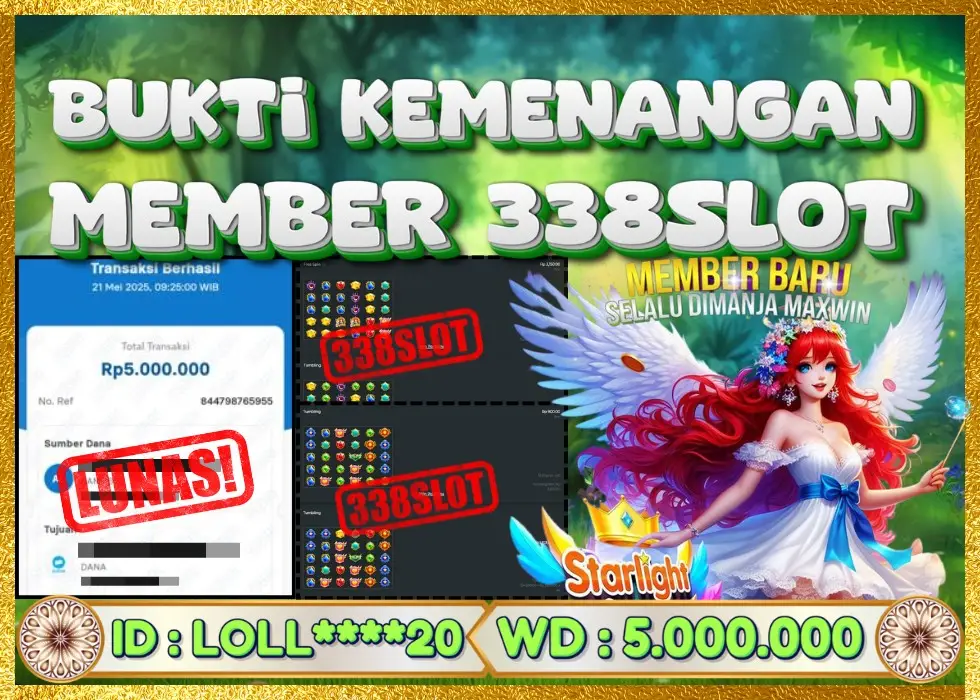 338SLOT JACKPOT GAME SLOT STARLIGHT X500! Rp 5.000.000 - LUNAS!!!